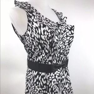 Cato Blouse Size Med Sleeveless Belt Ruffled Front